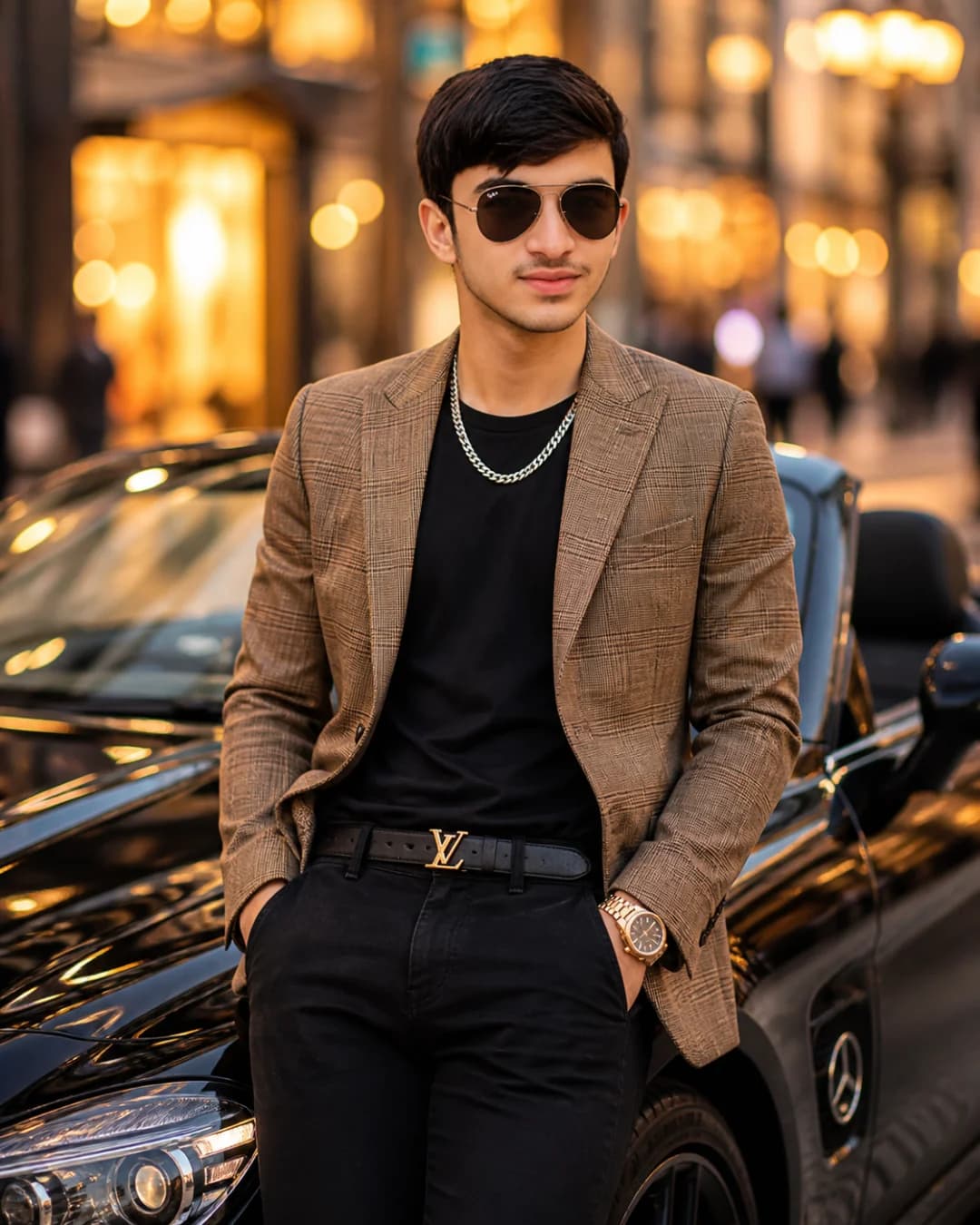 Luxury Dusk Cityscape - East Asian Male Portrait