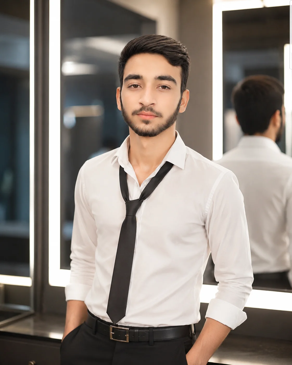Modern Formal Loosened Tie Male Portrait Prompt