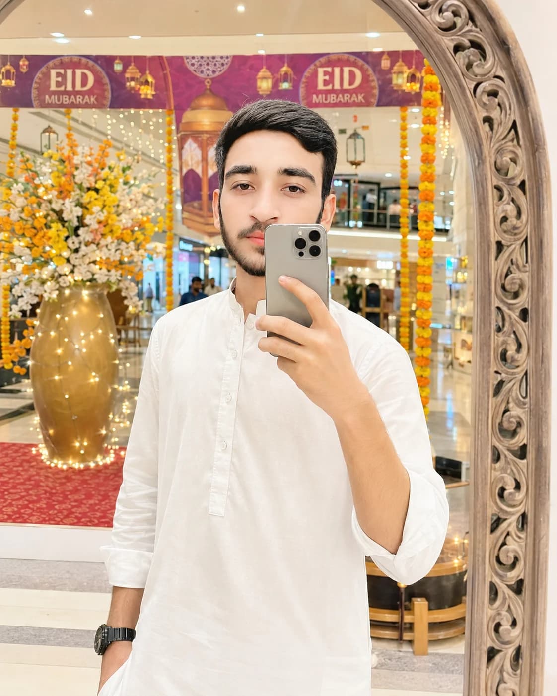 Authentic Eid Mirror Selfie Prompt for Young Men