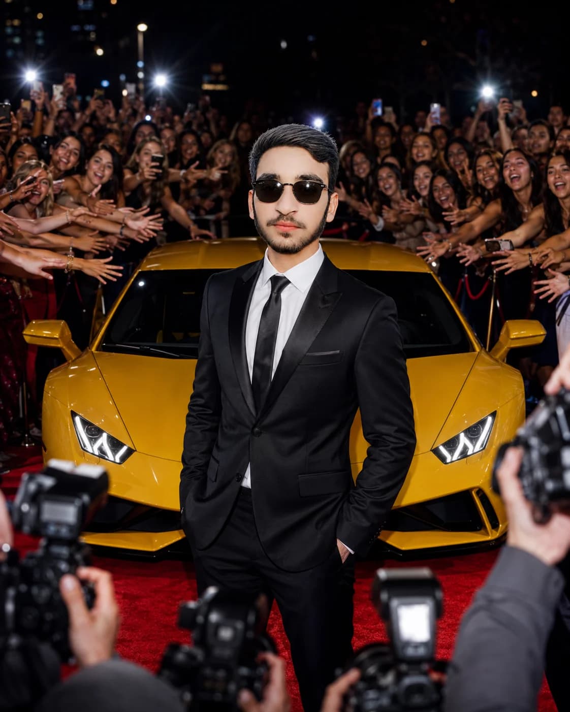 Red Carpet Celebrity Lamborghini Portrait Prompt