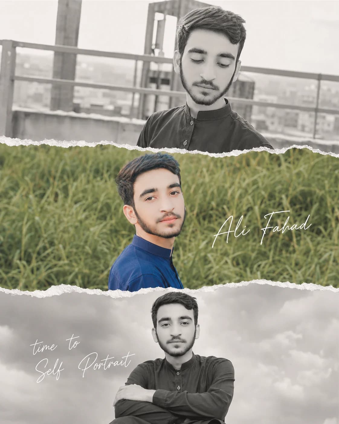 Aesthetic Torn Paper Editorial Photo Collage