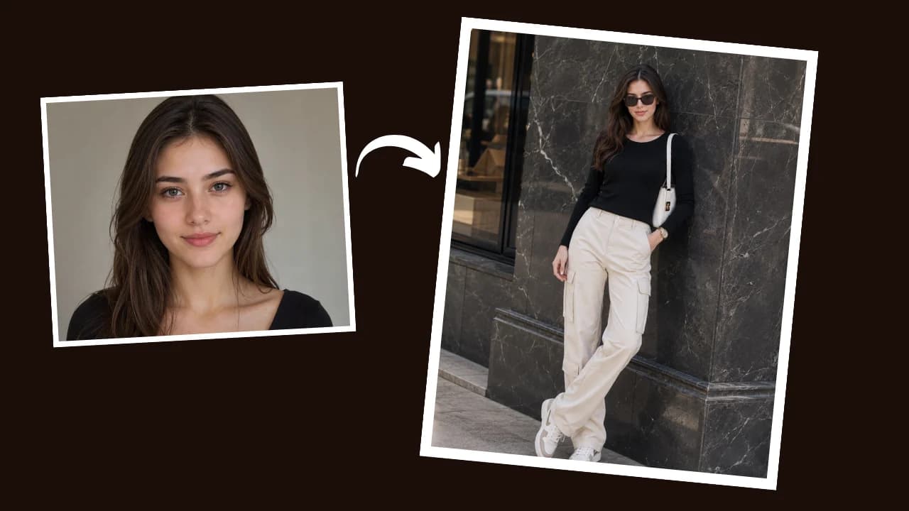 Professional AI headshot prompt for women — standing against luxury marble wall in minimalist fashion editorial style