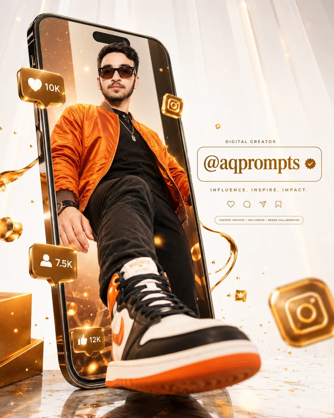 Luxury Personal Branding Smartphone Breakout Poster Prompt