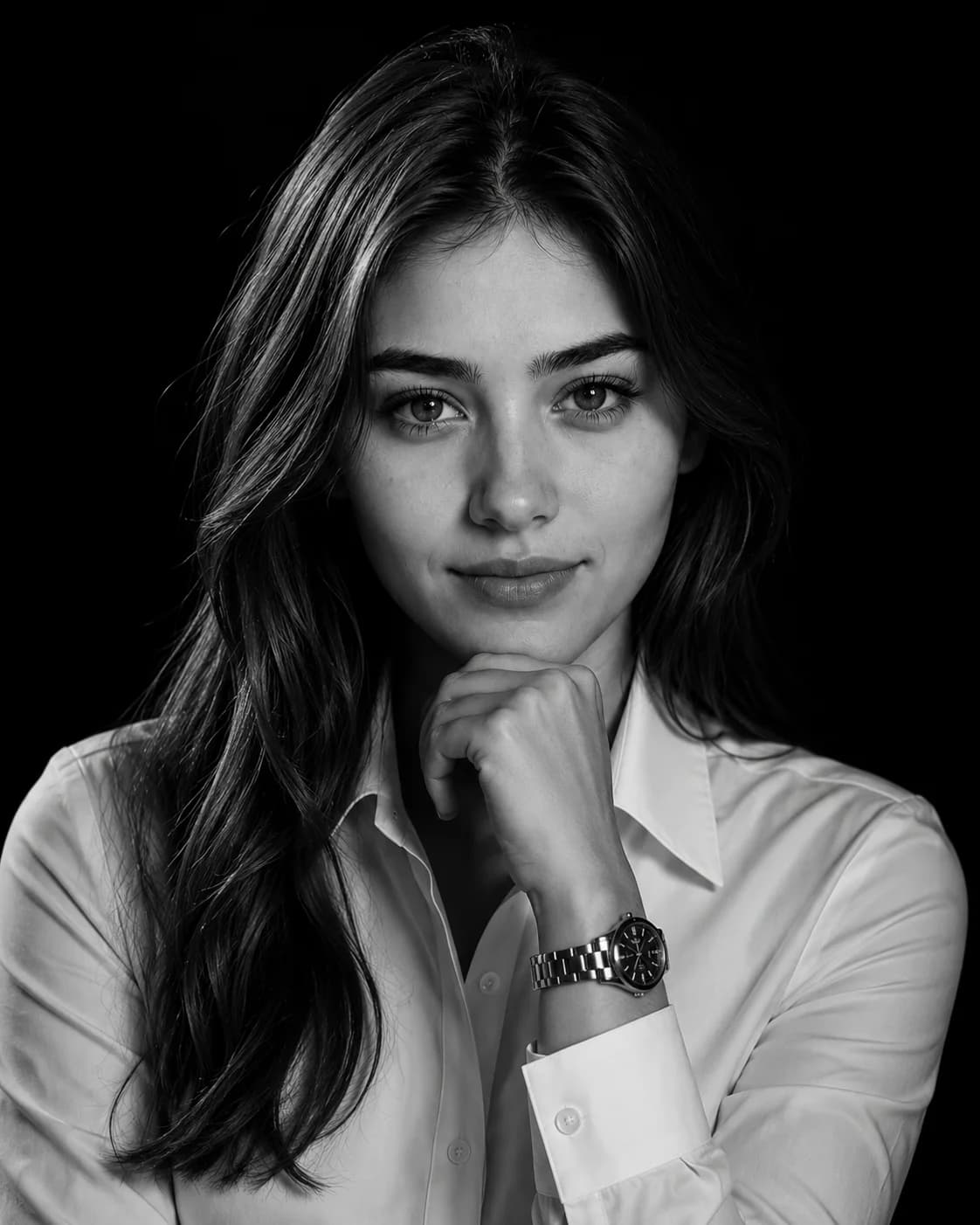 Monochrome Rembrandt Forbes Style Thoughtful Portrait Prompt AI generated prompt preview