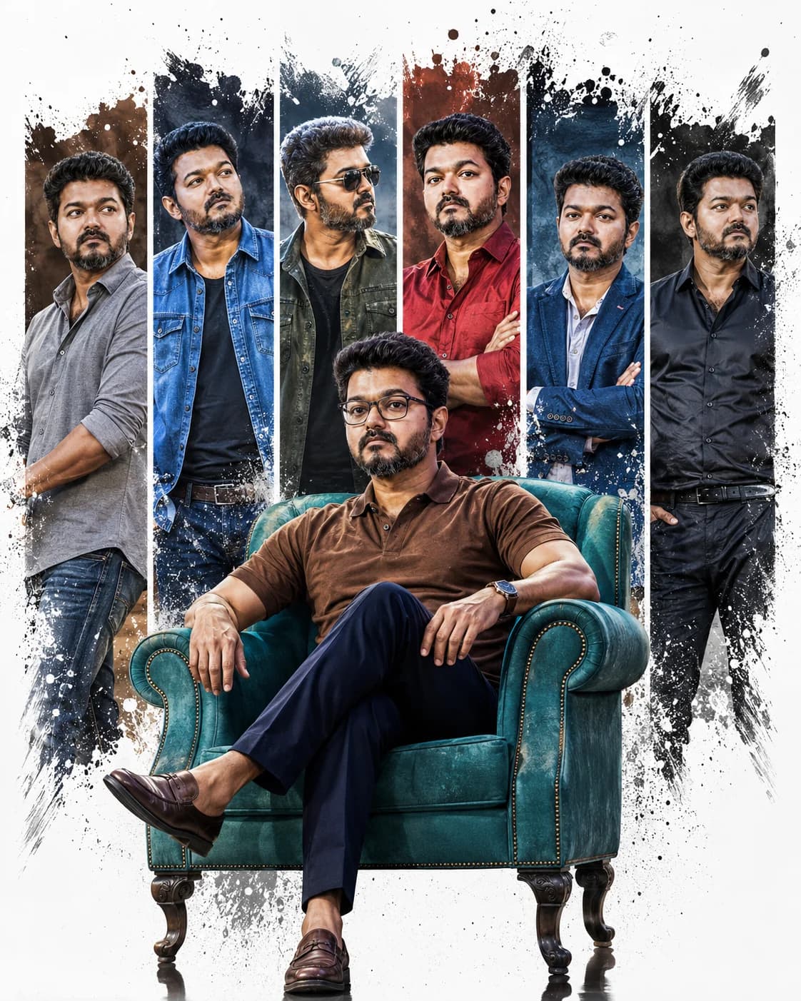 South Indian Film Style Multi-Pose Movie Poster