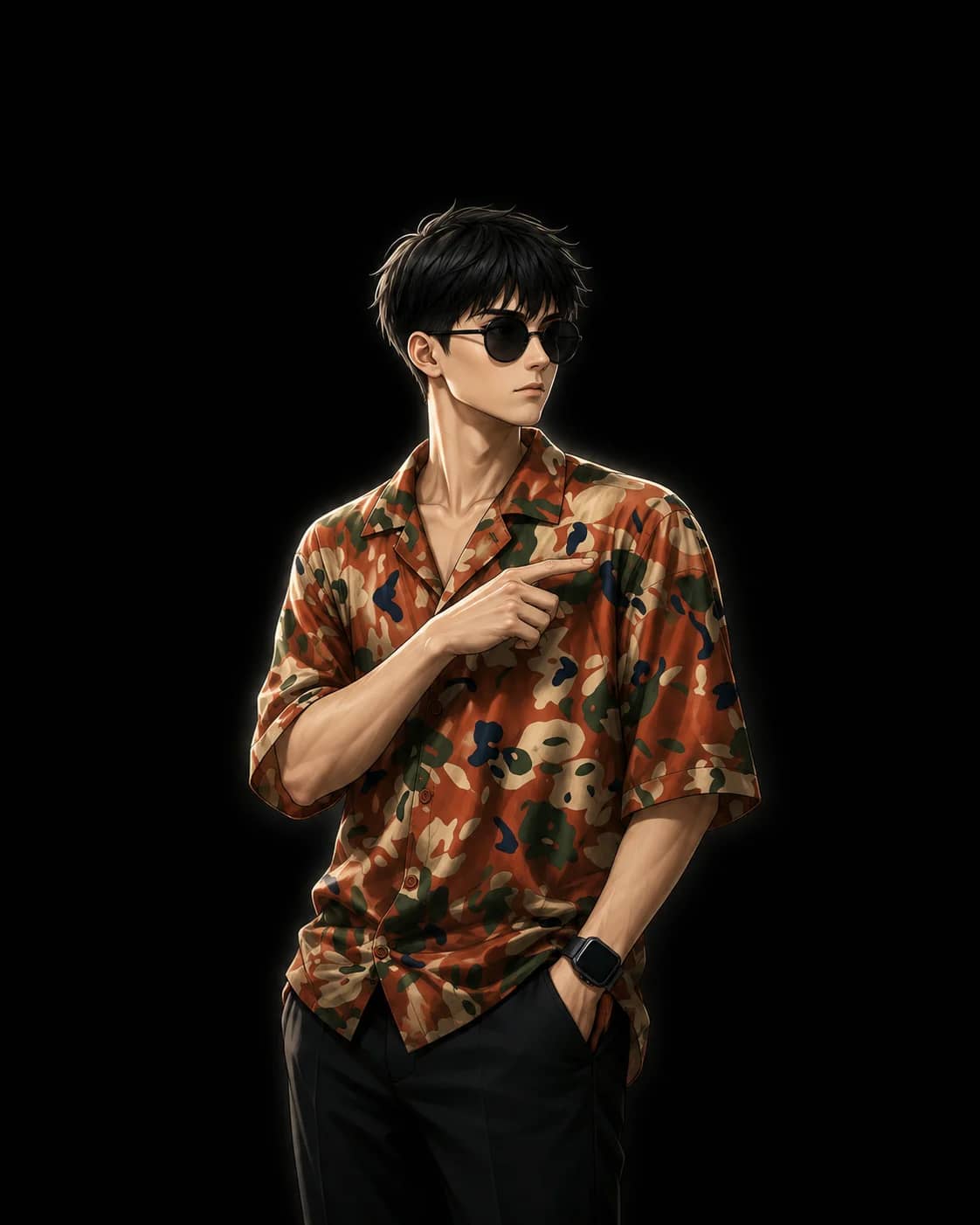 Black Background Anime Male Portrait AI Prompt AI generated prompt preview
