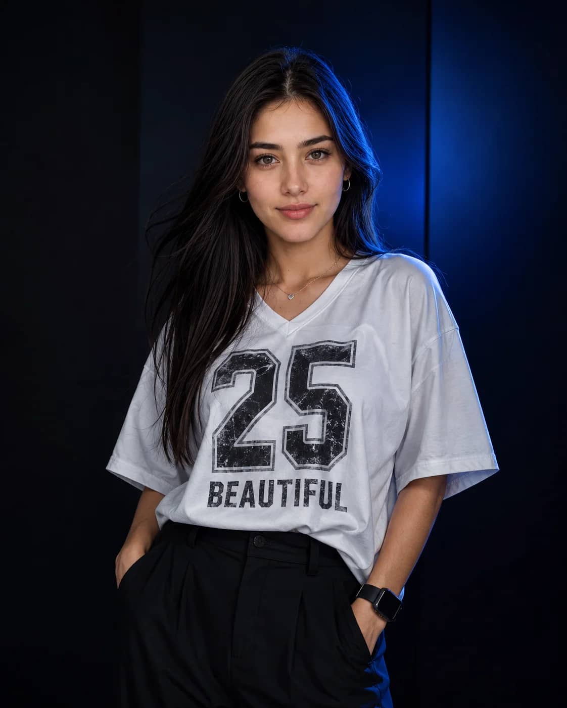 Blue Rim Light Streetwear Portrait AI Prompt AI generated prompt preview
