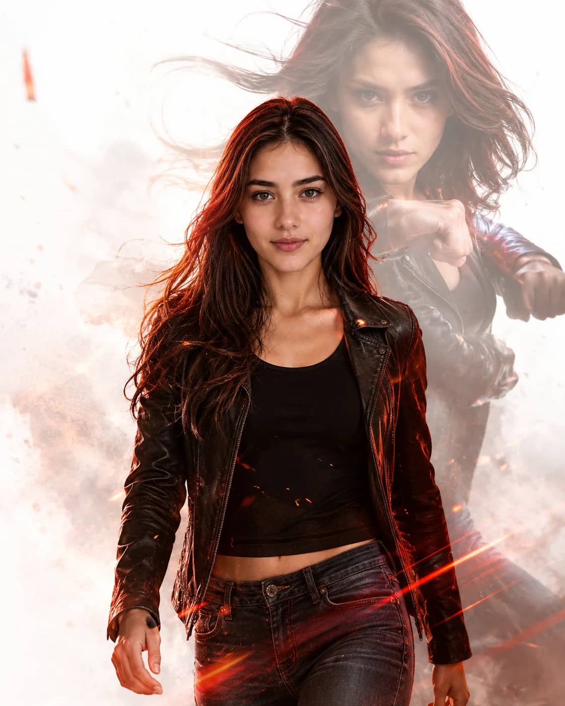 Bollywood Blockbuster Double Exposure Action Poster AI generated prompt preview