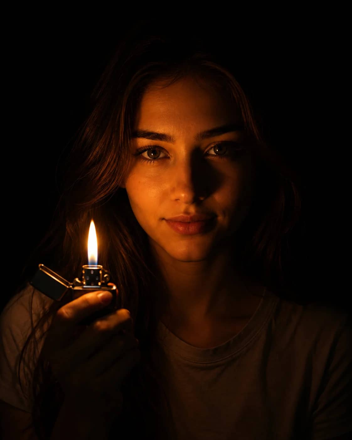 Chiaroscuro Lighter Flame Low Key Studio Prompt AI generated prompt preview