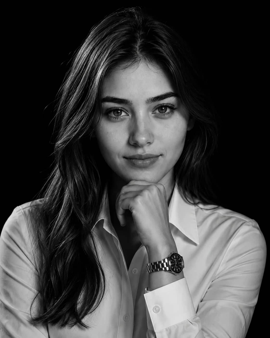 Monochrome Rembrandt business editorial Thoughtful Portrait Prompt AI generated prompt preview