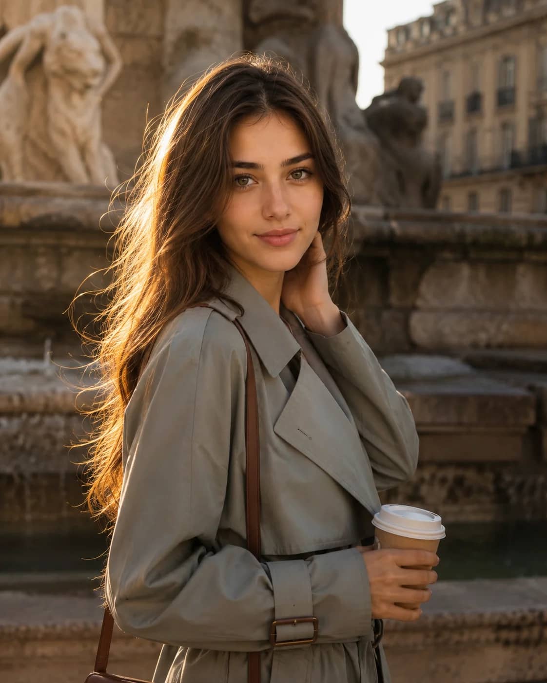 Parisian Quiet Luxury Golden Hour Portrait AI generated prompt preview