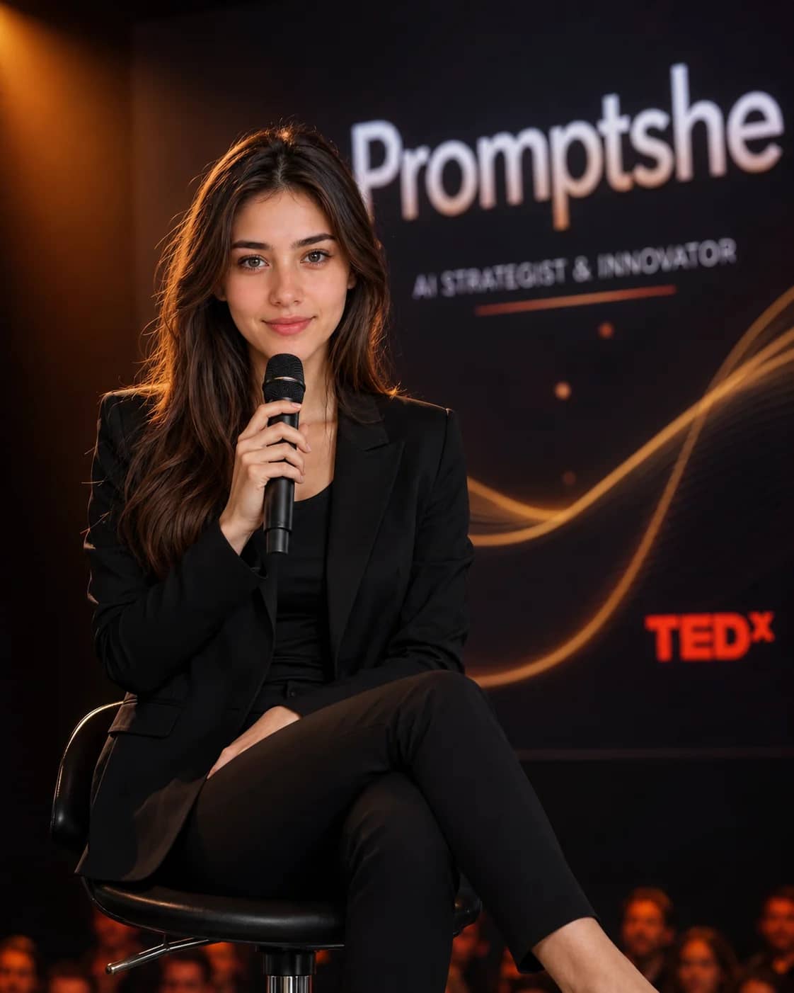 conference Stage Keynote Speaker Professional Portrait Prompt AI generated prompt preview