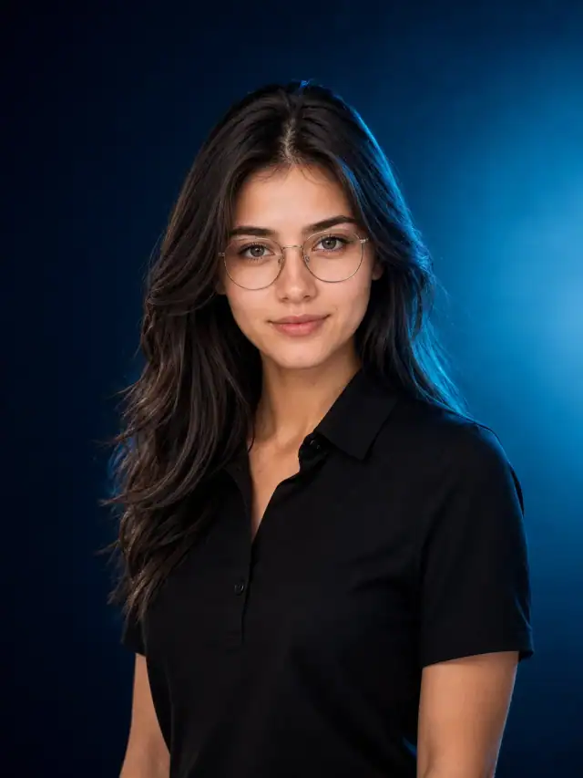 Corporate Tech Premium Navy Cyan Headshot Prompt