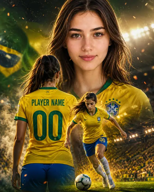Dynamic Football Poster Multi Composition Country Template