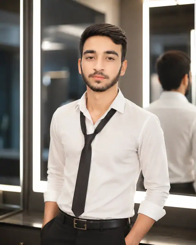 Modern Formal Loosened Tie Male Portrait Prompt