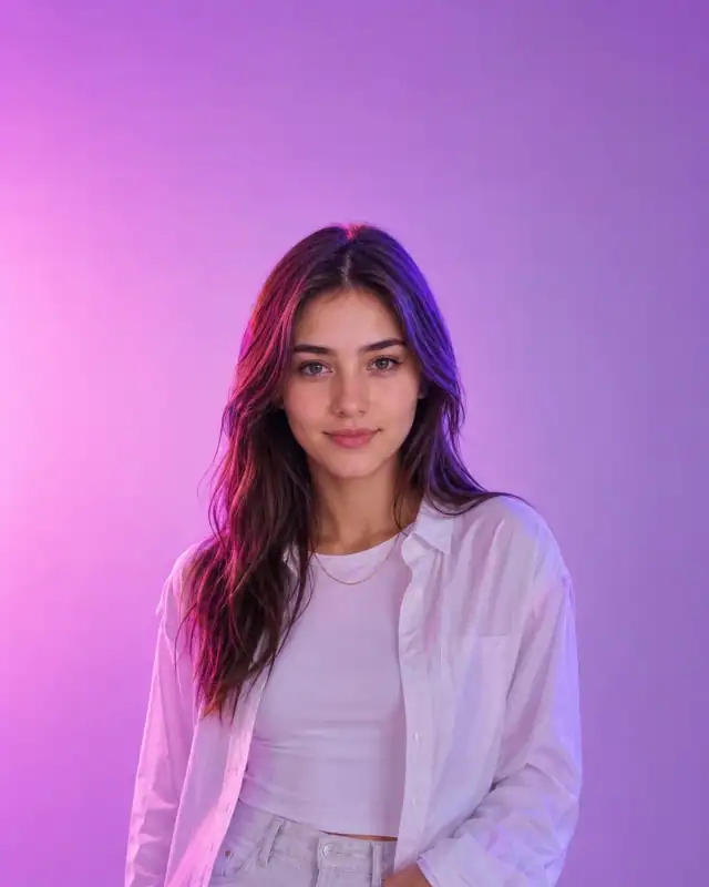 Purple Magenta Studio Portrait AI Prompt