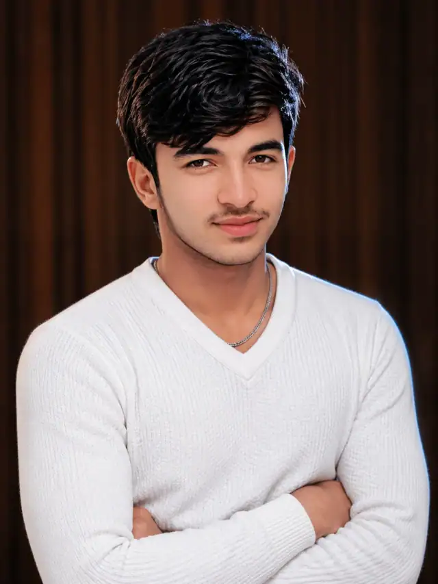 Professional Studio Portrait | South Asian Man in White Textured Sweater