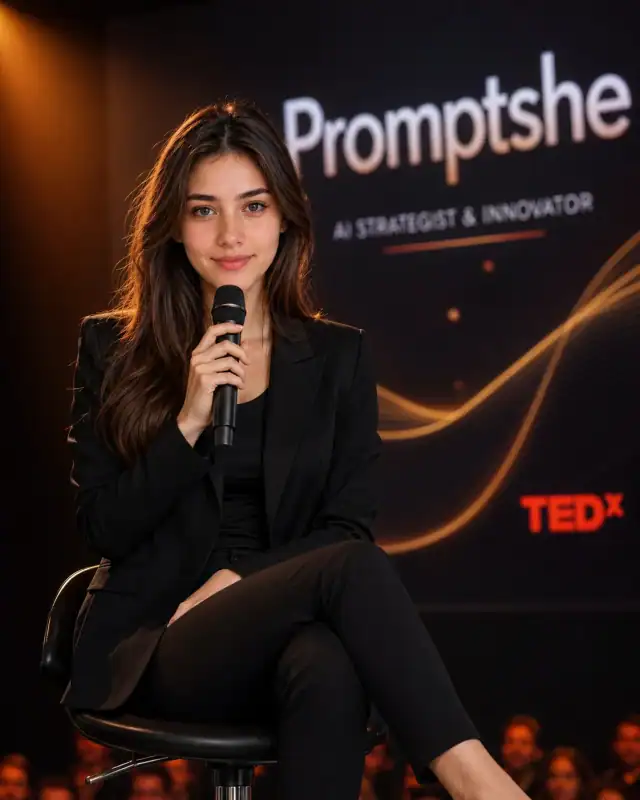 TEDx Stage Keynote Speaker Professional Portrait Prompt