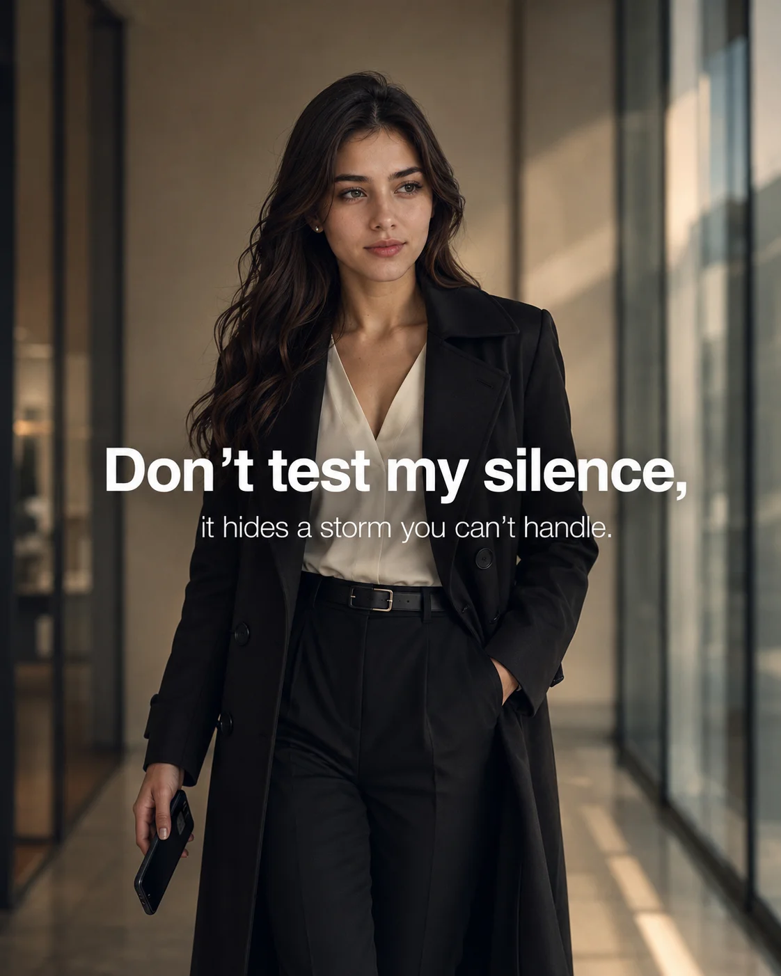 Netflix Cinematic Trench Coat Corporate Office Quote Poster Prompt AI generated prompt preview