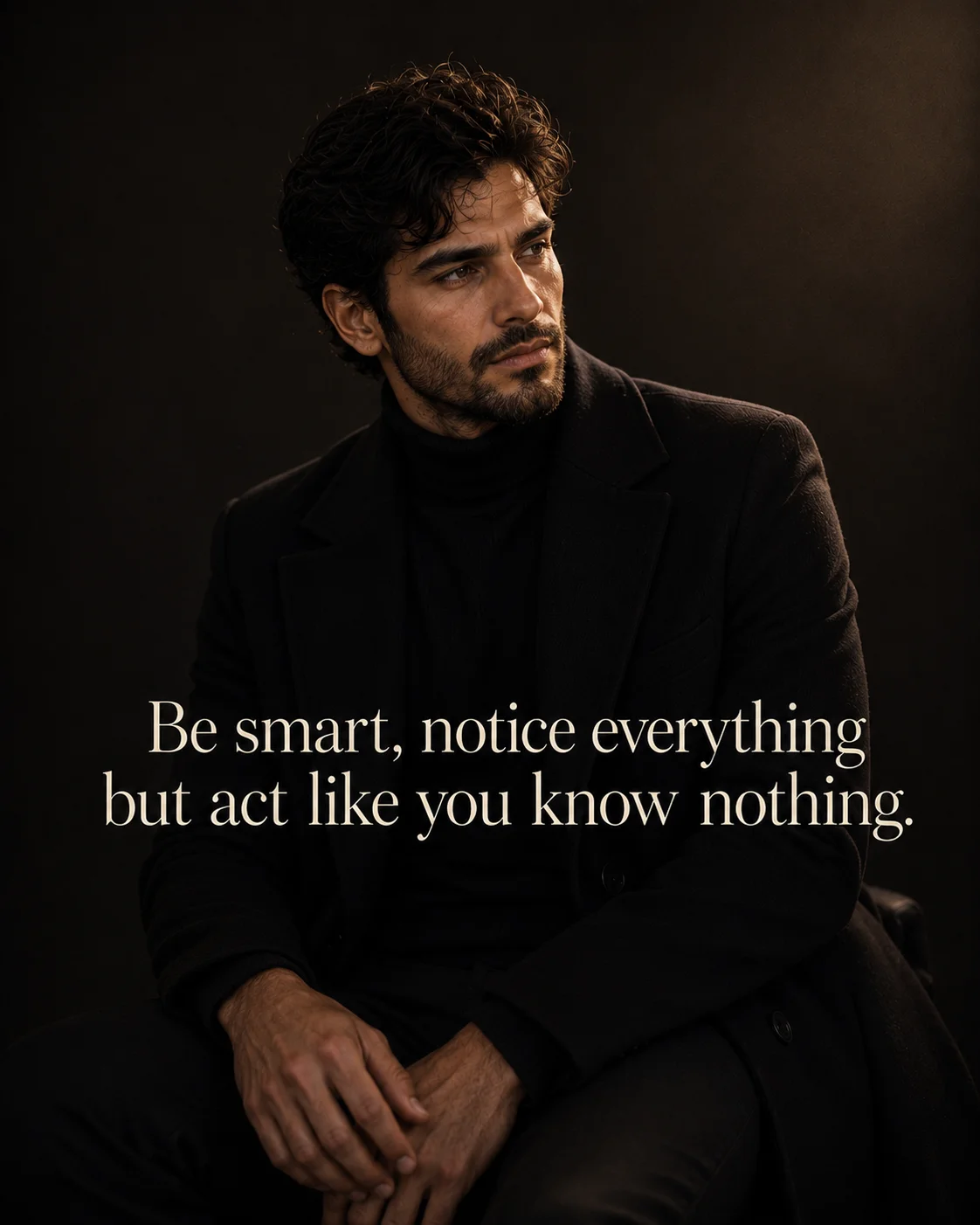 Quiet Intelligence Black Knit Ashupoetry Quote Poster Prompt AI generated prompt preview