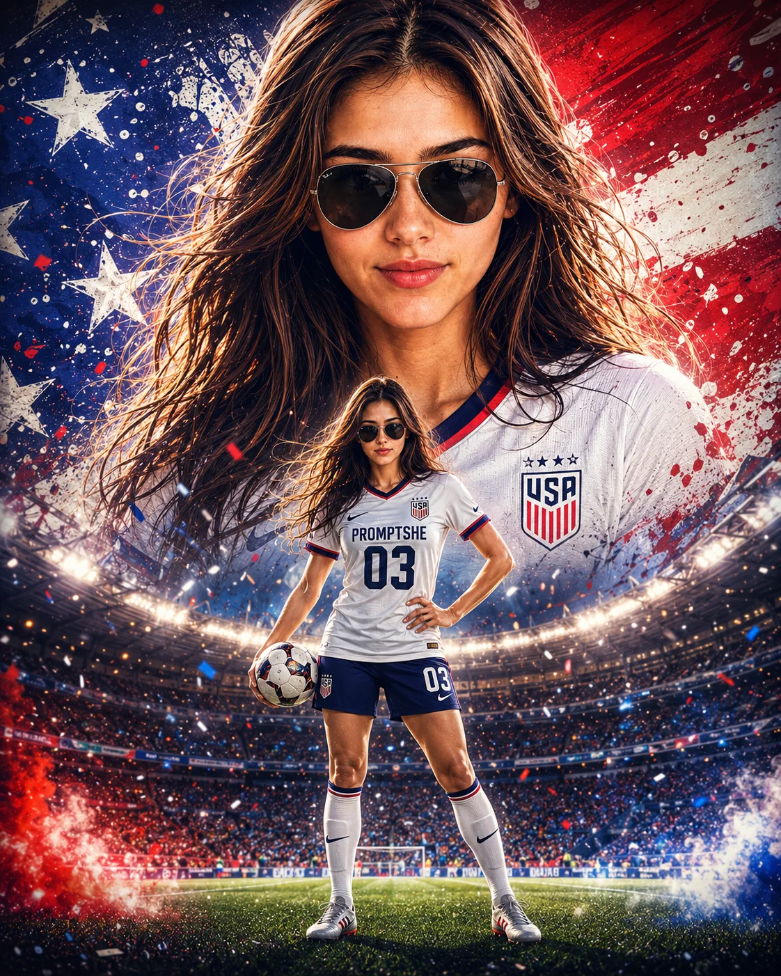 USA Football Campaign Dual Composition Template Prompt AI generated prompt preview